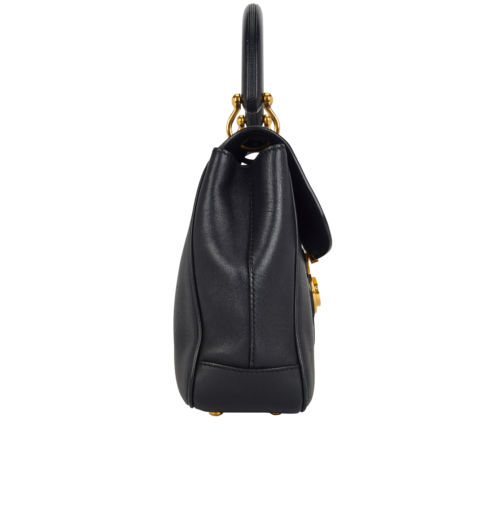 DK88 Top Handle, &pound;280, Handbags, Black, Leather, Side view